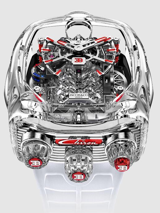 Review Jacob & Co BUGATTI CHIRON TOURBILLON SAPPHIRE CRYSTAL RED ACCENTS BU210.80.AC.AB.BBRUA Replica watch